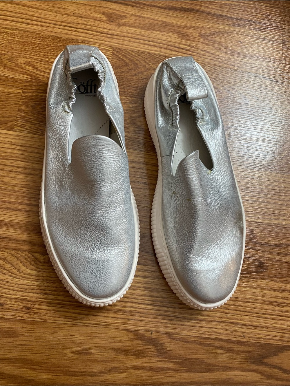 Sofft Metallic Silver Slip-On Loafers